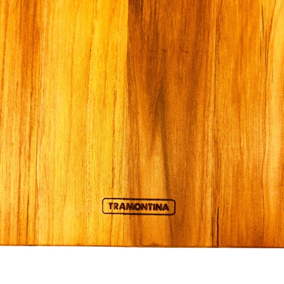 Tramontina: Teak, engraved serving, cutting board, with inlay boarder. New - Picture 2 of 7